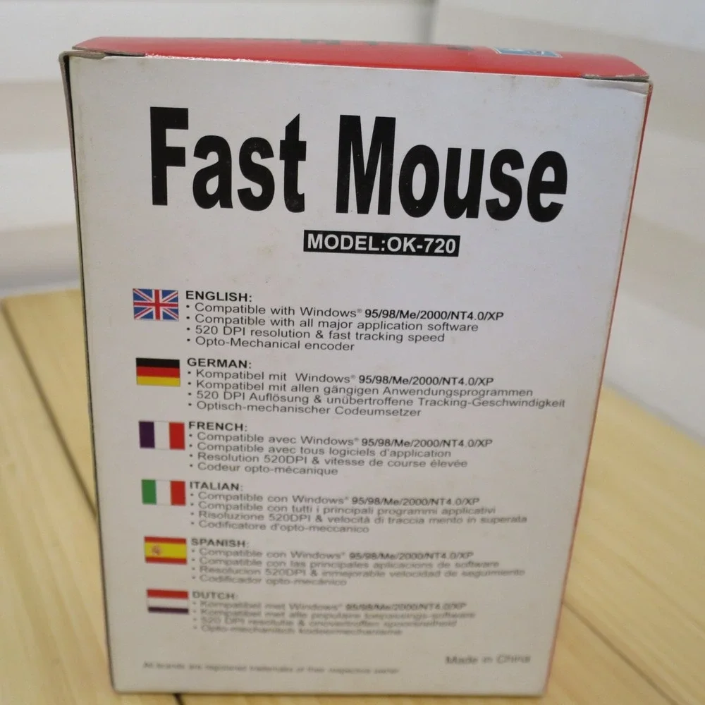 Vintage A4TECH OK-720 Serial Fast Ball Mouse Windows 95 98 Me 2000 XP